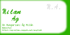 milan ag business card